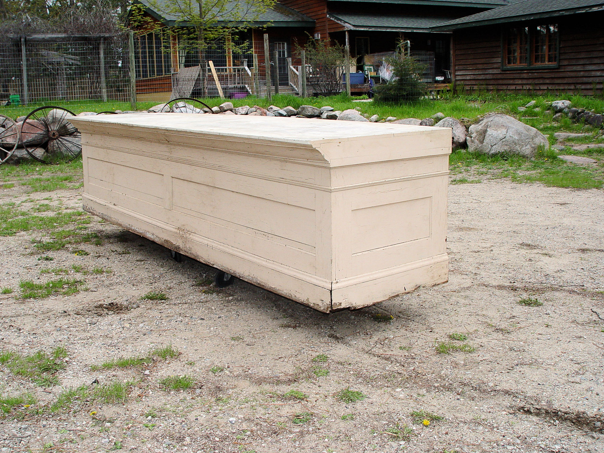 Antique Mercantile Painted
                                        Country Store Counter; Drawer
                                        Storage