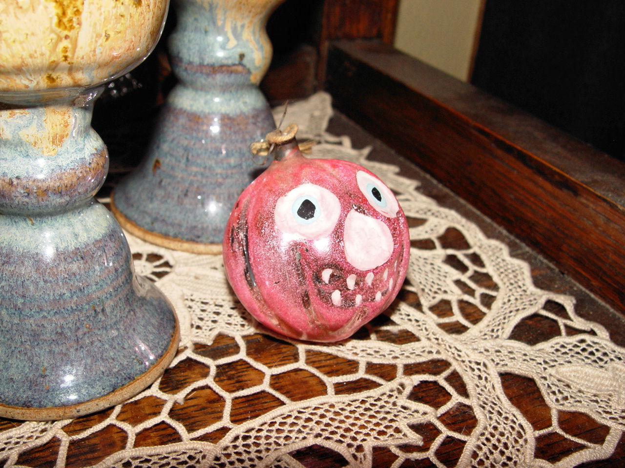 Early and Rare 1900's Glass
Christmas Ornament with Painted
Face