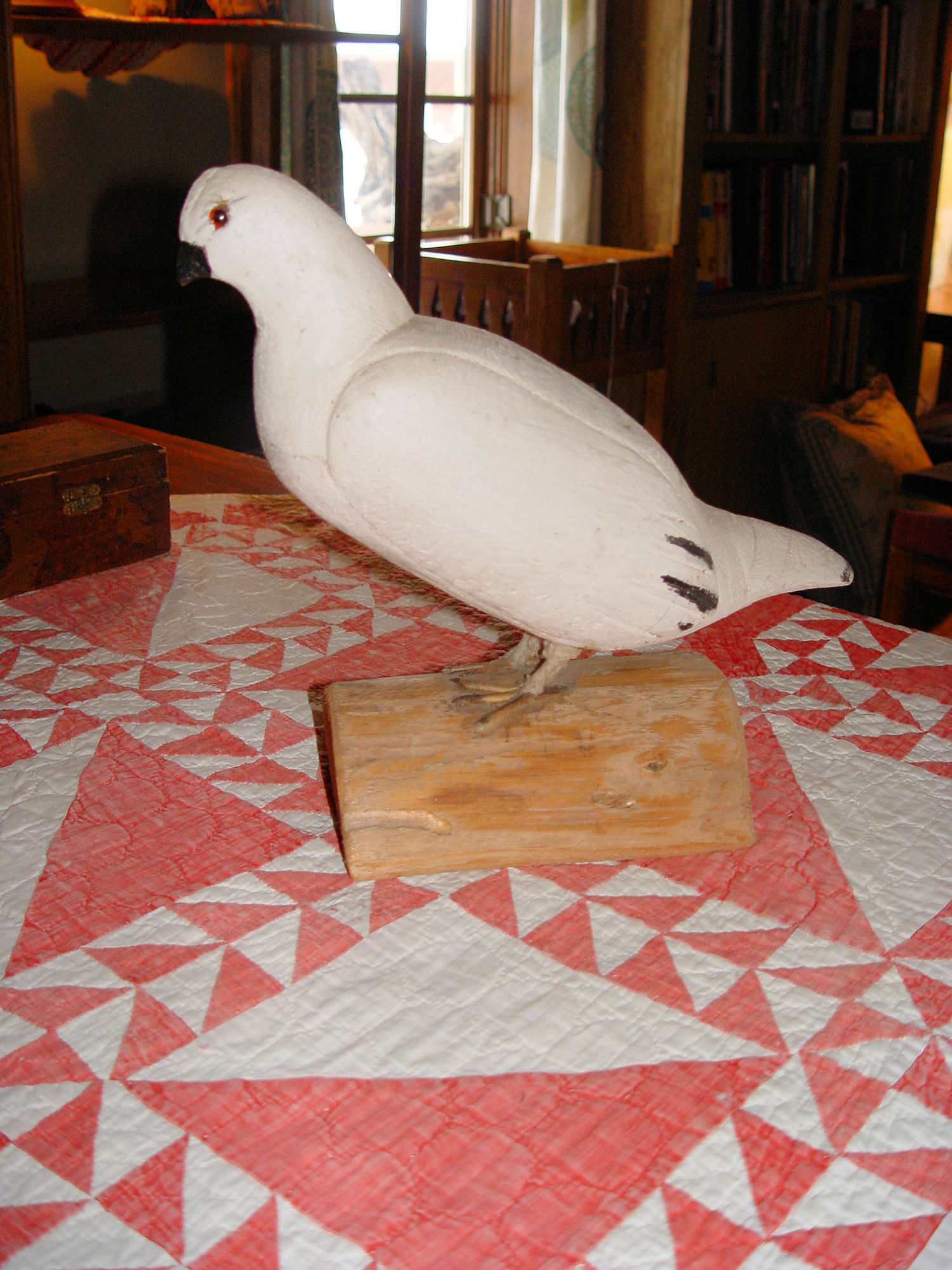 Primitive Folk Art Hand
Carved Wood Ptarmigan Grouse