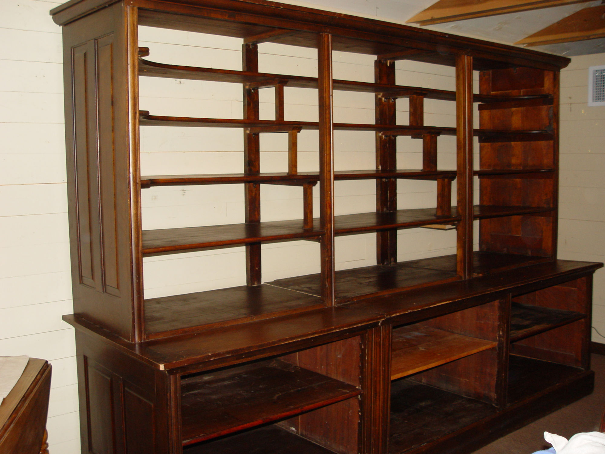 Large 19th c. Country Store
Cabinet, Shelving Unit