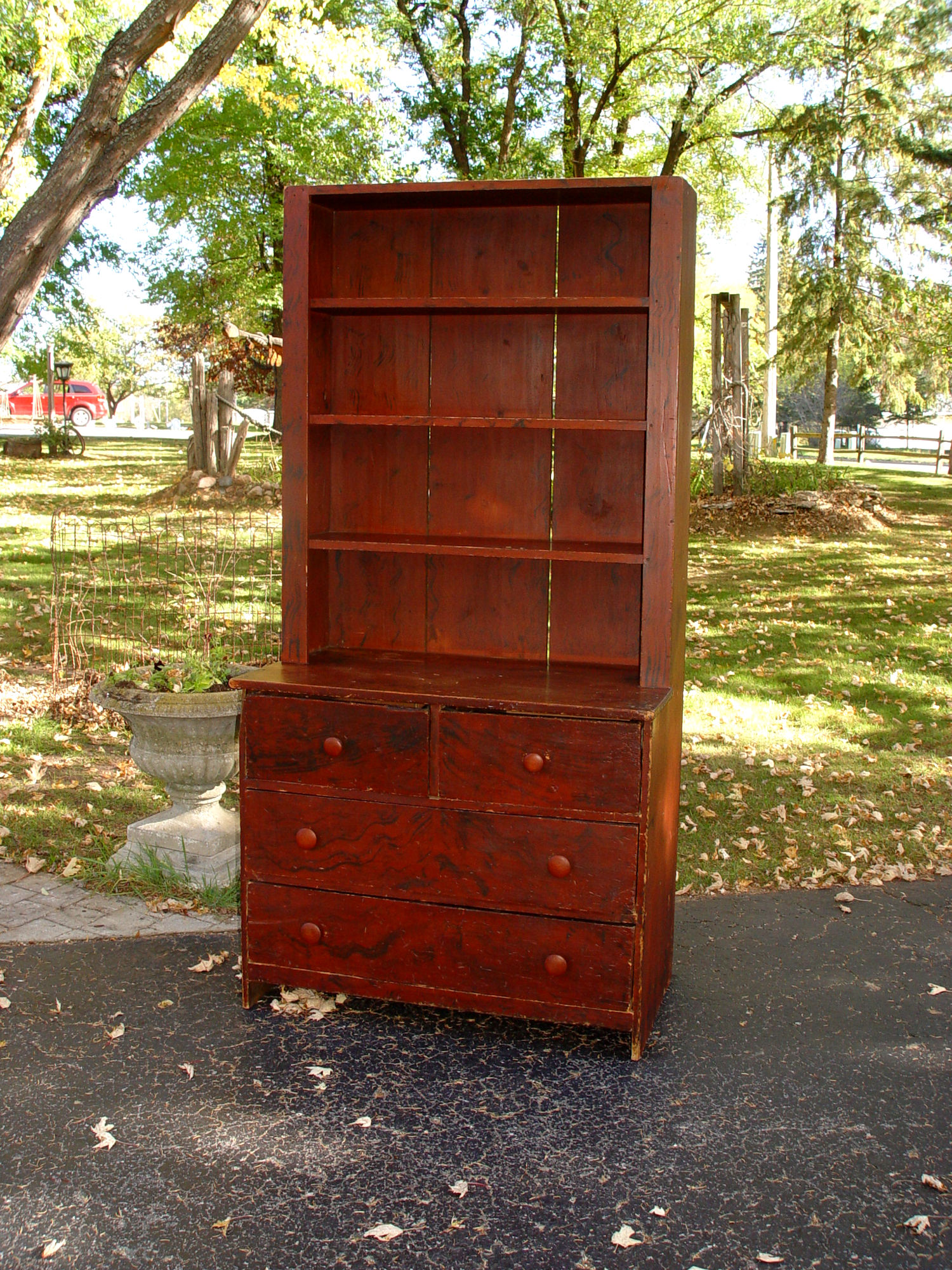 Mid 19th c. Red Grain
Painted Cabinet