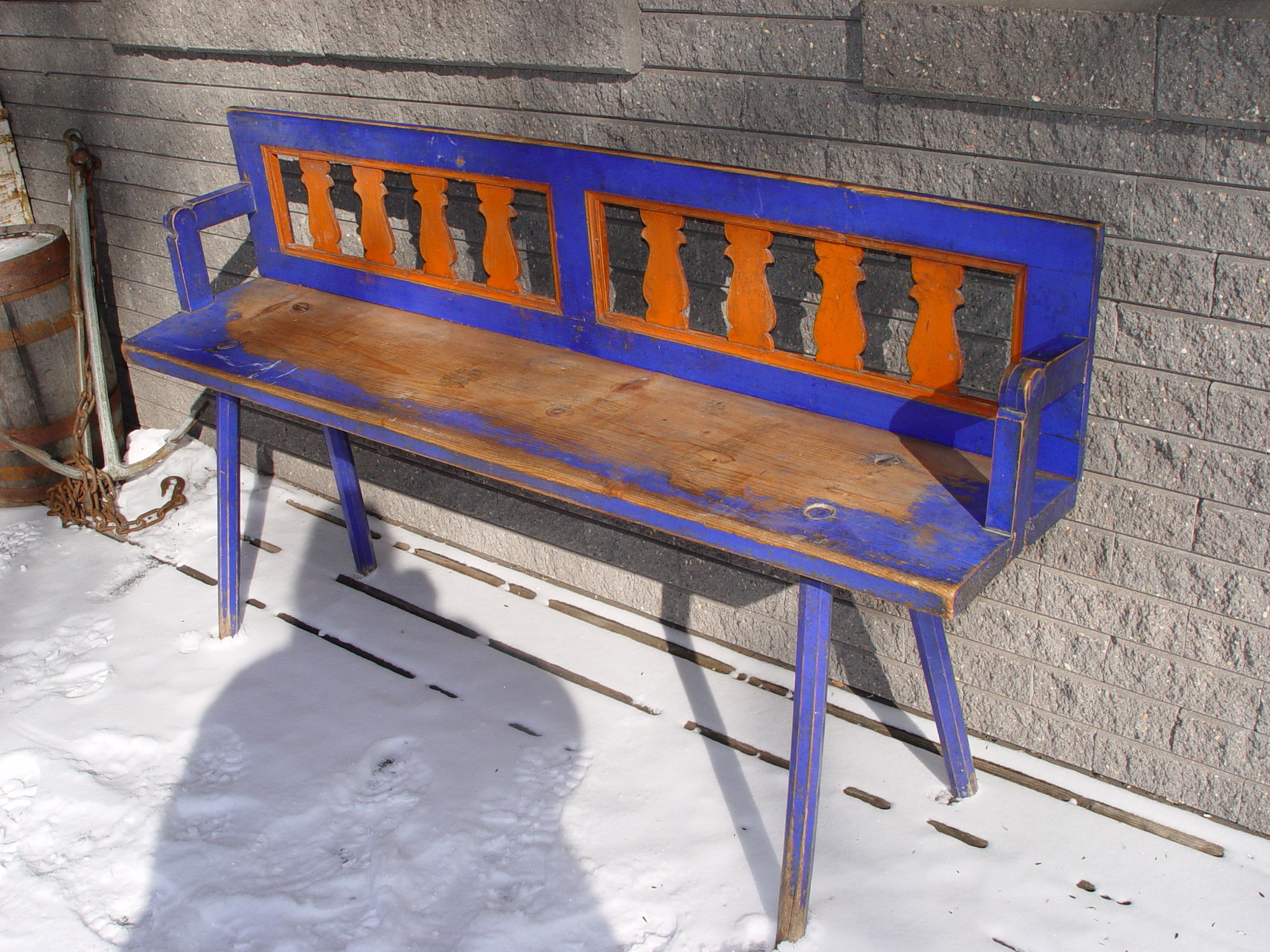 19th c. Painted
Scandinavian Pine Two Way Flip
Backrest Bench