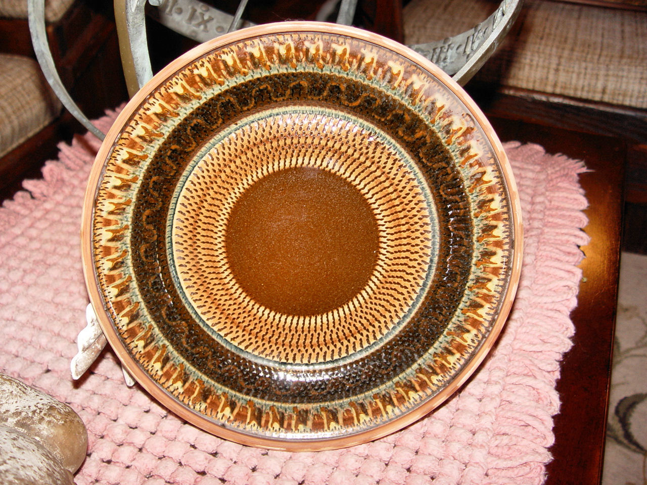 Redware Swedish Pottery -
                                        SAMUEL JOHANSSON Charger, Plate,
                                        pottery, Arvika, signed.