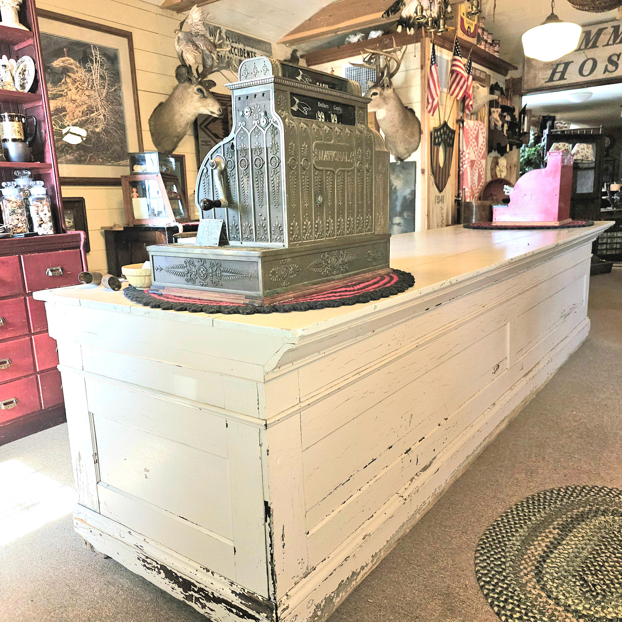 Late
19th‑century Mercantile General Store or
Apothecary Counter