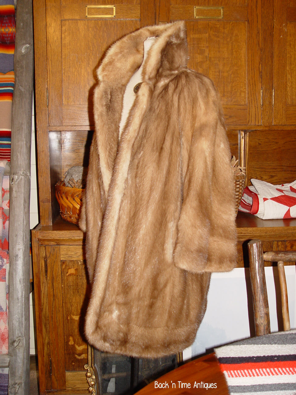 Early Roy
                                        H. Bjorkman Fur Swing Coat, Full
                                        Collared with Matching Boa