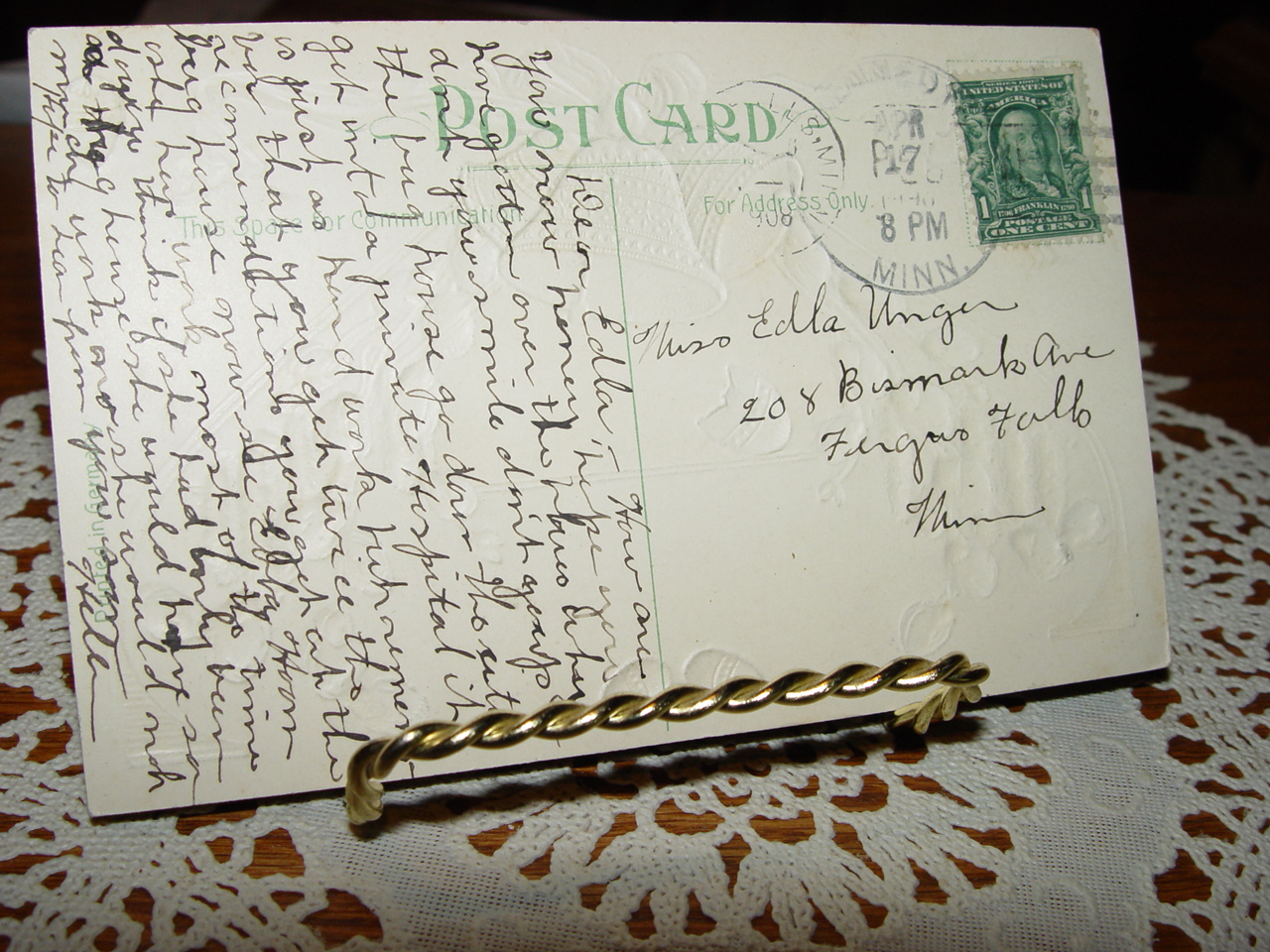 1908 Postcard "A Merry Easter" Baby
                  Chicks, Pussy Willows