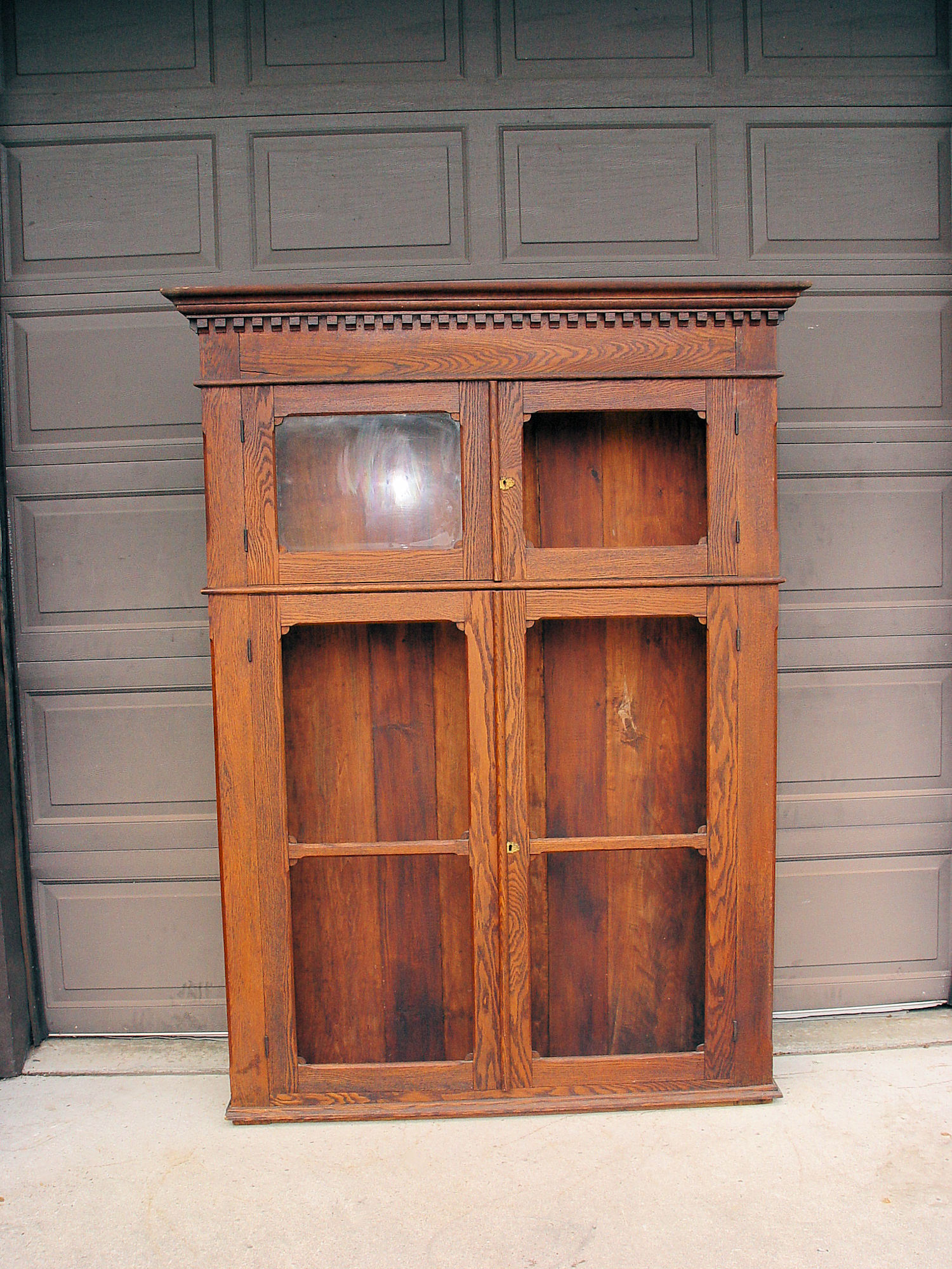 19th c.
                        Large Shallow Oak Vestment, Sacristy Cabinet