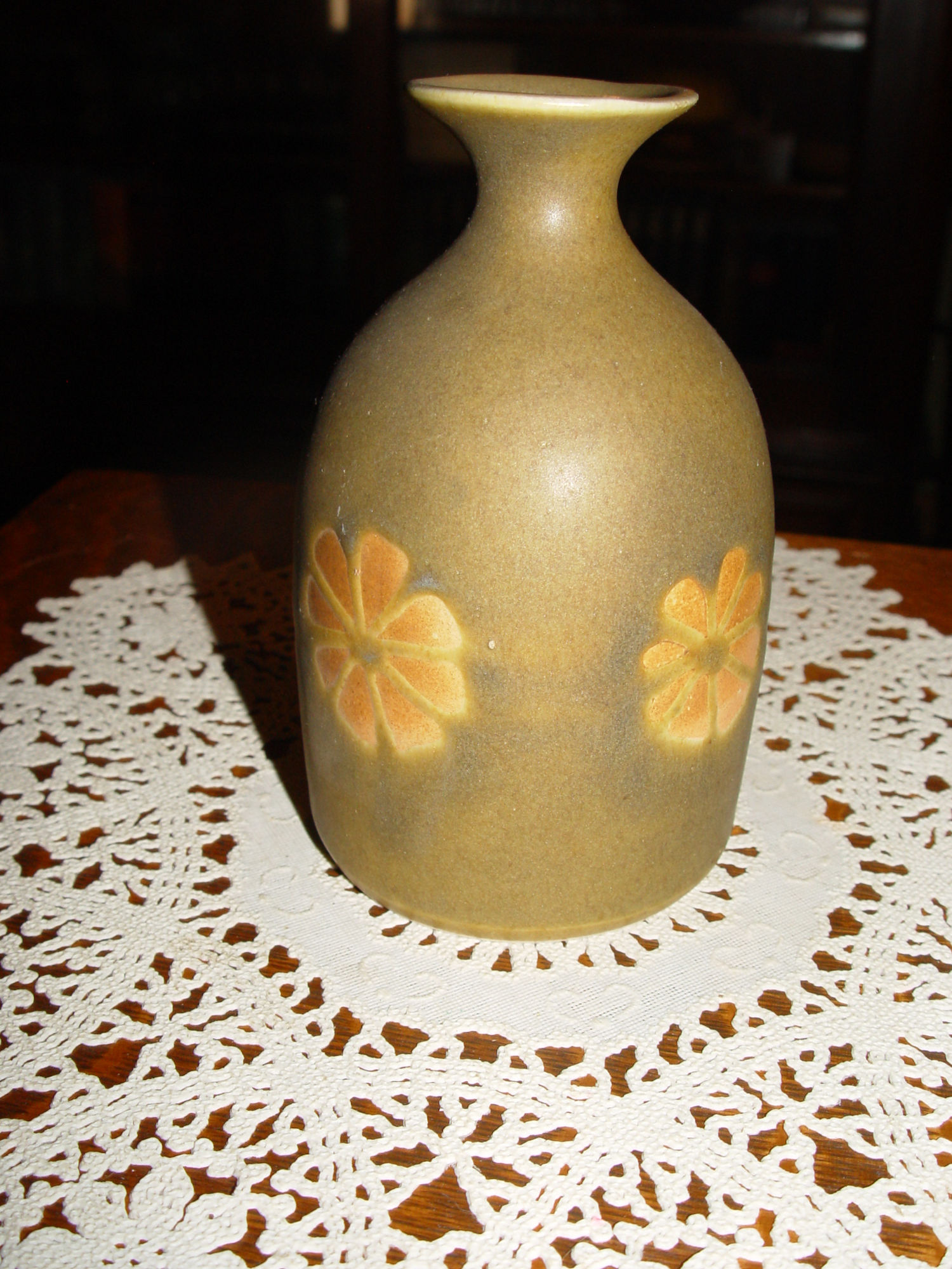 Matte Sage Green 70s Art
                                        Pottery Sake Pitcher