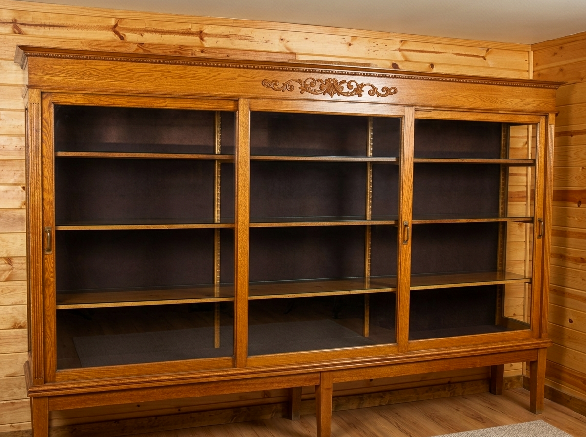 Antique
                        Oak Haberdashery Display Cabinet, Large, 19th
                        Century