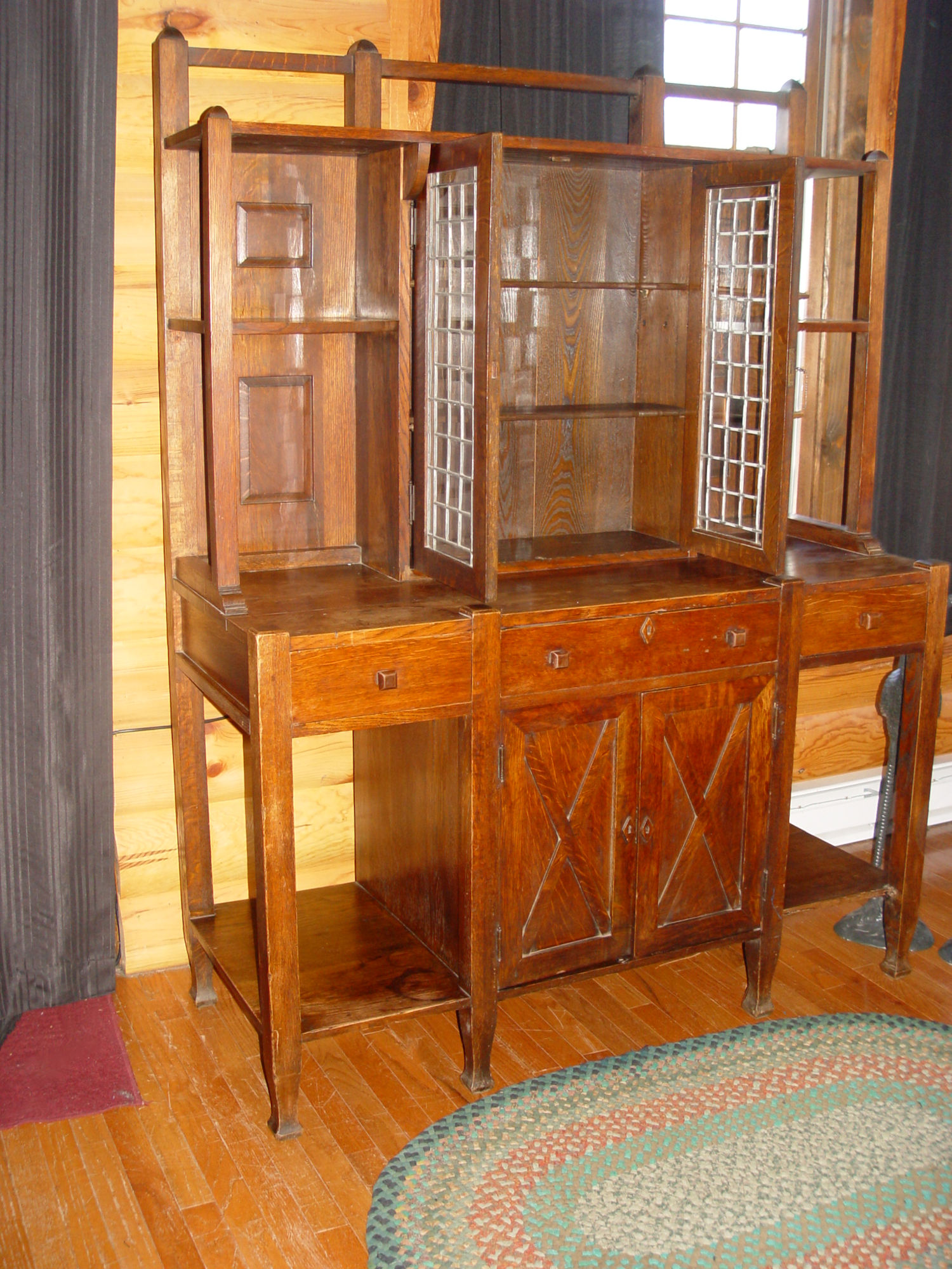 Early 20th
                        Century J. McHugh Attributed Arts and Crafts Oak
                        Server