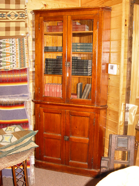 19th
                        Century Country Pine Corner China Cabinet
                        Cupboard