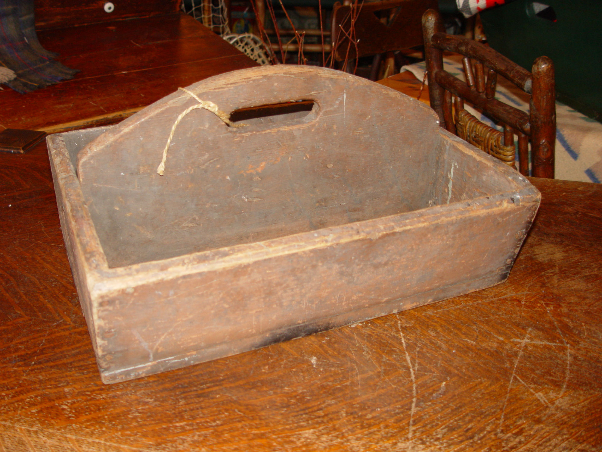Primitive Rustic Large Farmhouse Tote, Tray
