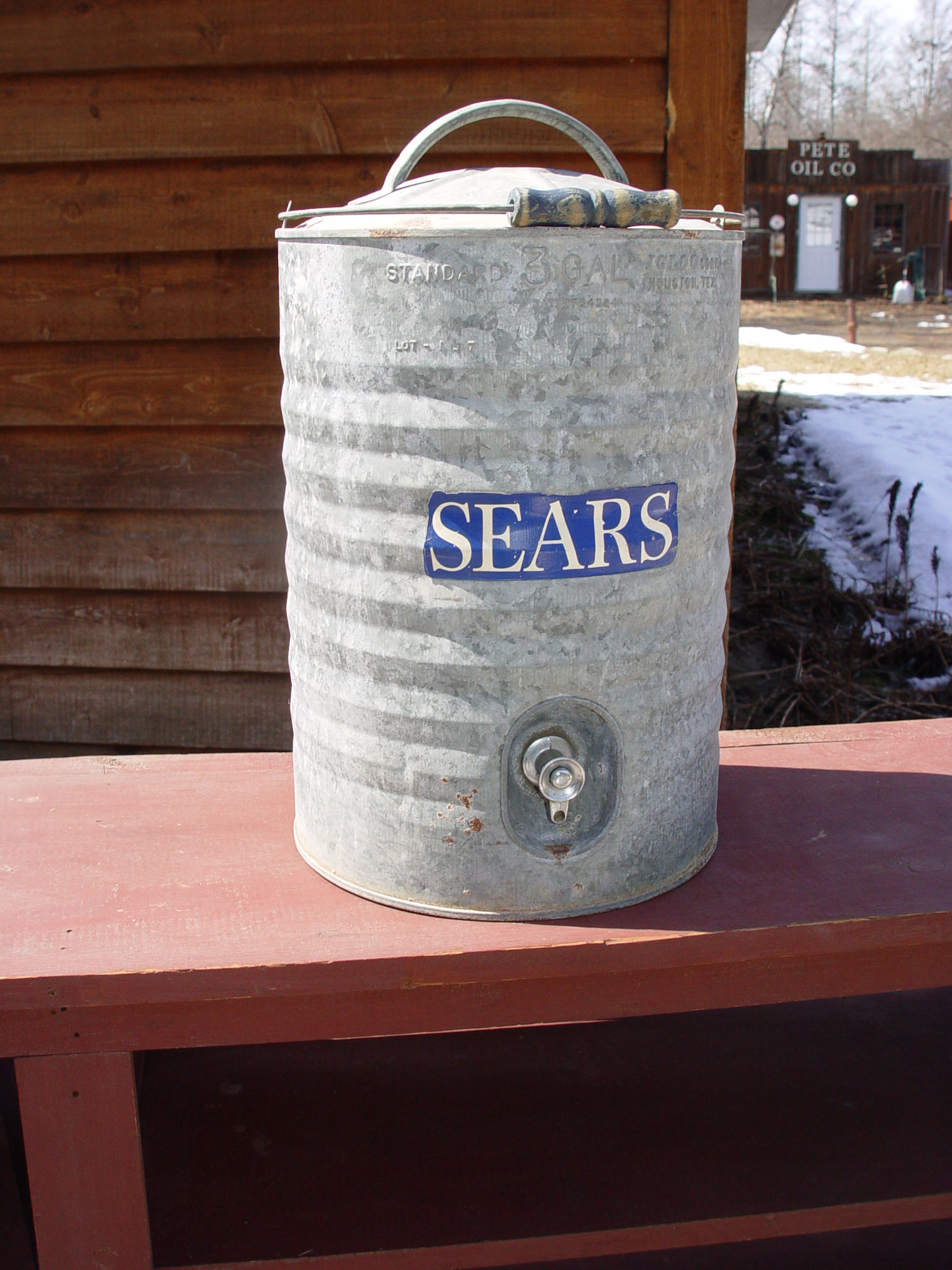 Sears
                        Vintage 3 gal IGLOO Galvanized Metal Picnic
                        Water Cooler