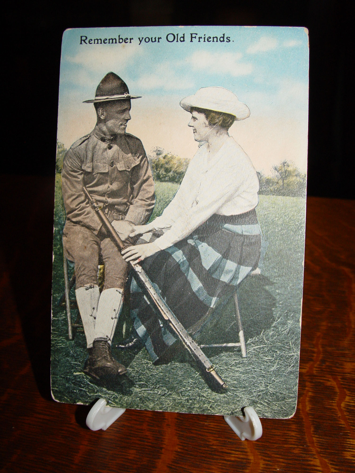 WWI Weapon
                                                Soldier 'Lovers' Tinted
                                                Photo Postcard