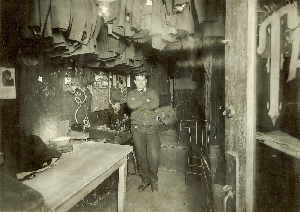 1910 Photograph; Tailor
                                        Shop Interior Hakkerup, Bemidji
                                        Mn