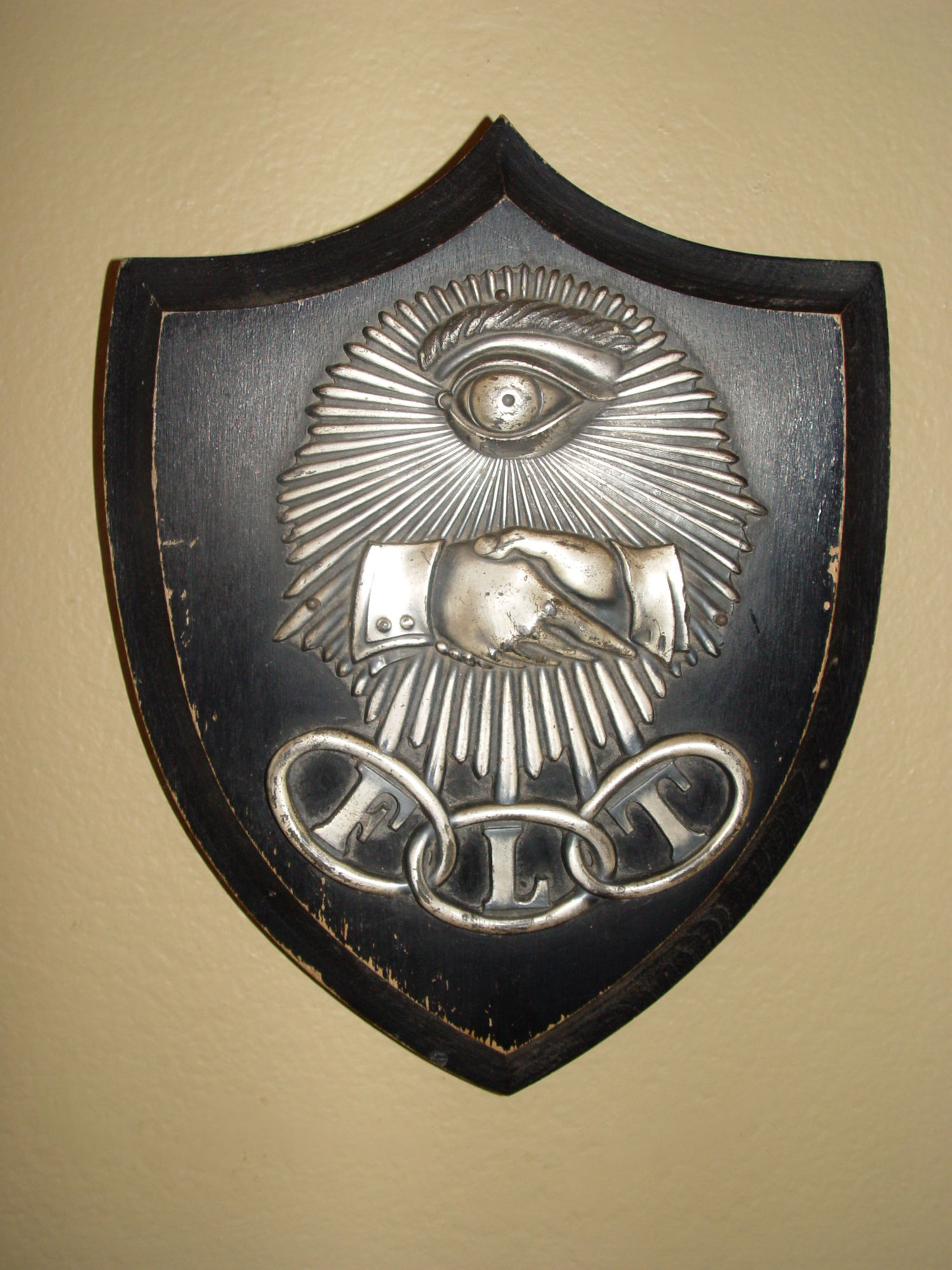 Rare Odd
                                        Fellows All Seeing Eye Silver
                                        Plate Plaque - The Crafts Co.
