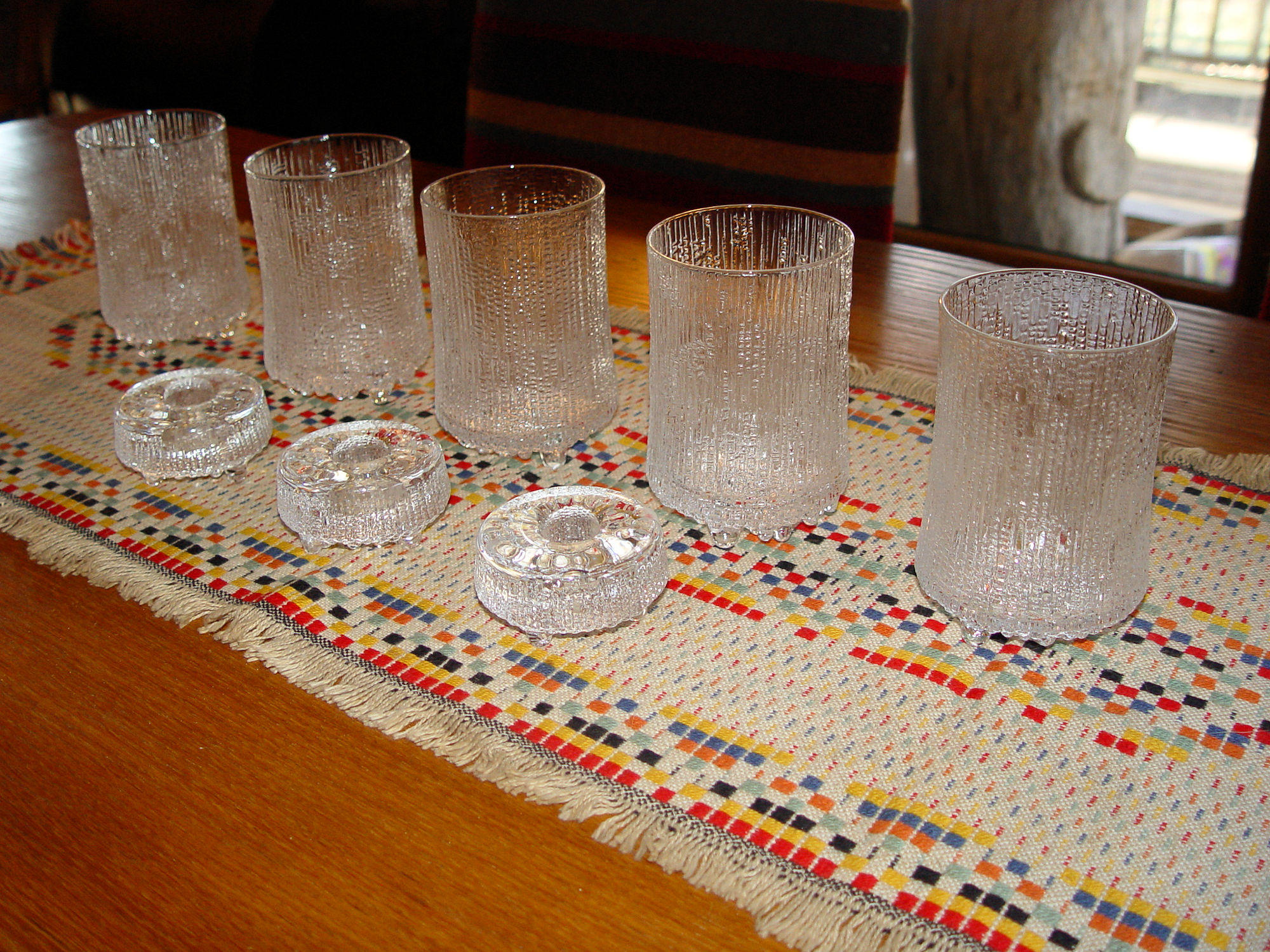 Large Scandinavian Set
                                          littala Ultima Thule Footed
                                          Highball Glasses & Taper
                                          Candle Holders