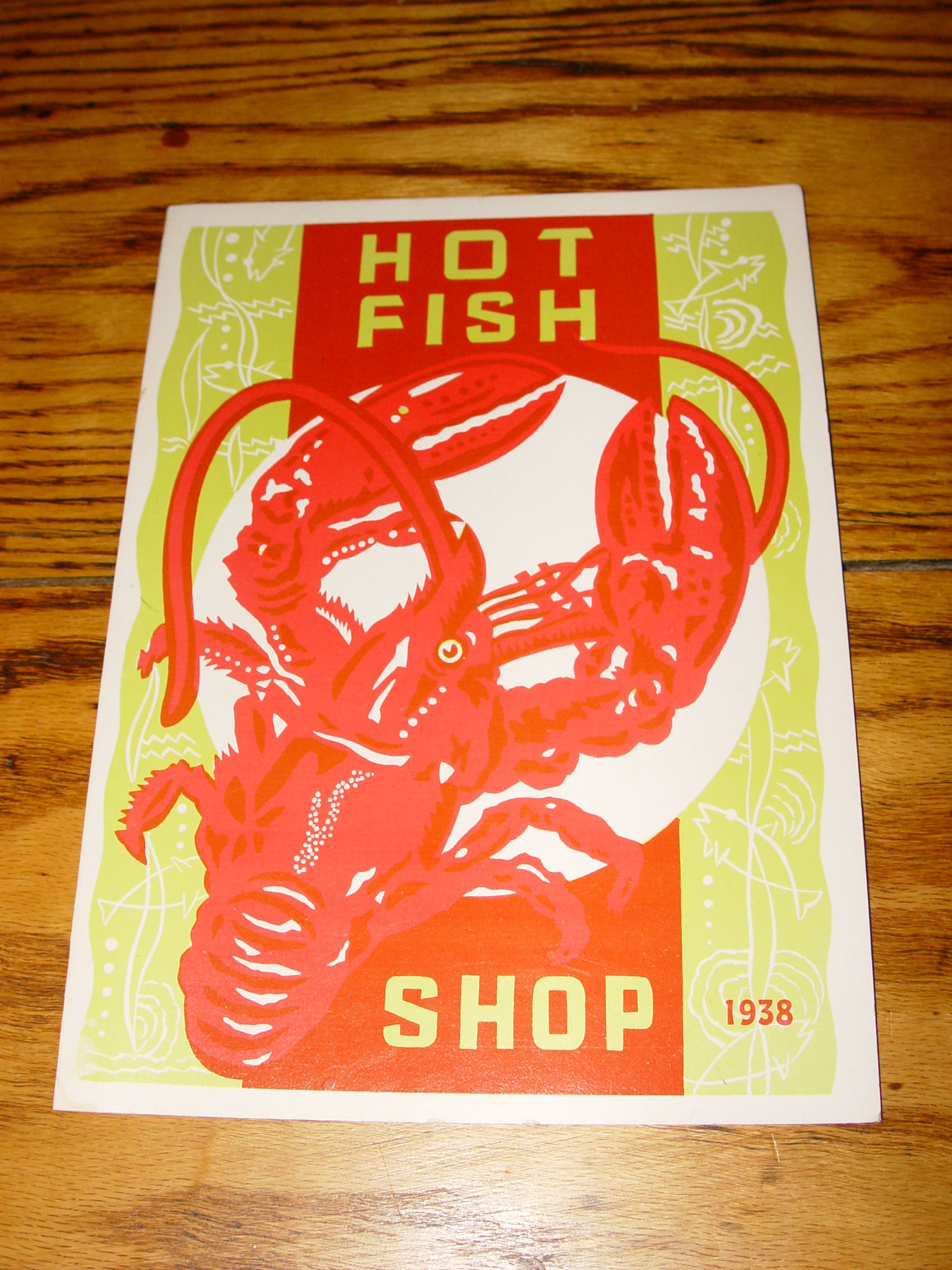1938 'HOT
                        FISH SHOP' Restaurant Menu Winona Minnesota
