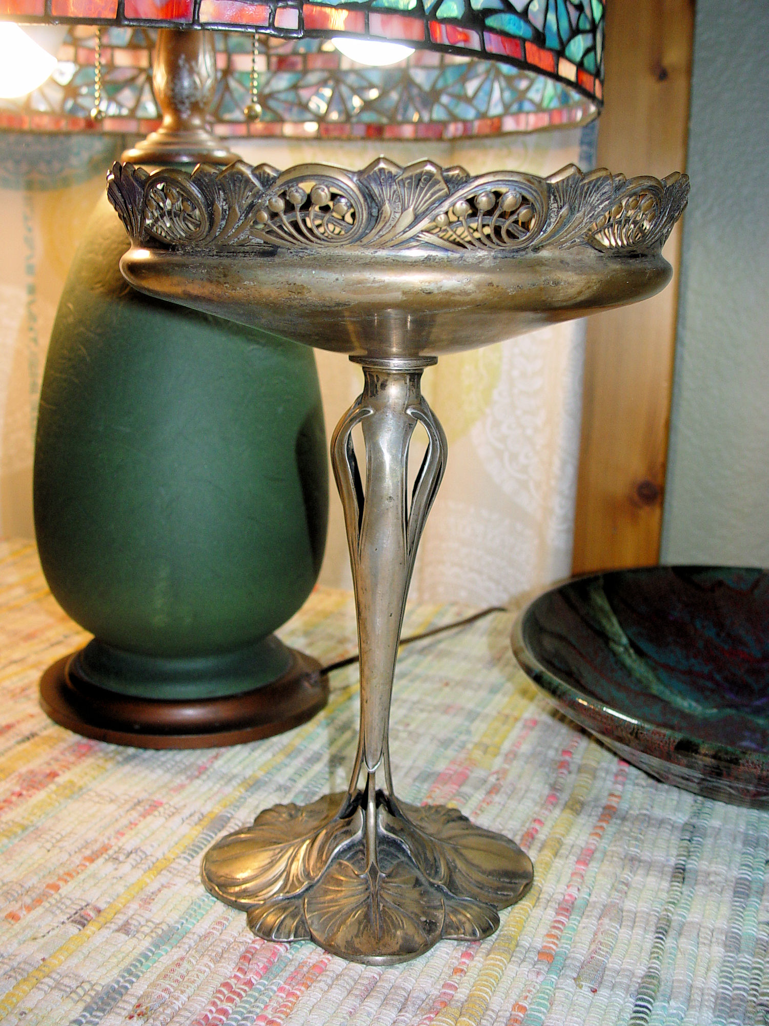 Lrg.
                        German Art Nouveau, Period 800-Silver Compote
                        Late 19th / Early 20th c.