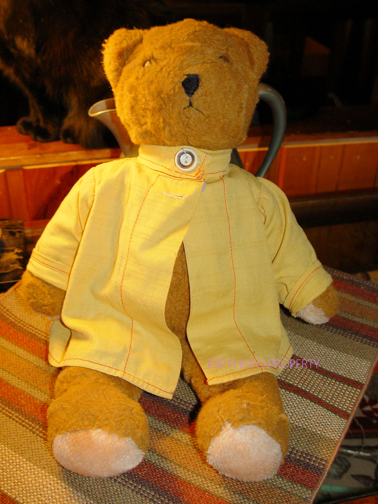 Soft and Lovable Vintage
                                        Teddy Bear in Yellow Handmade
                                        Jacket
