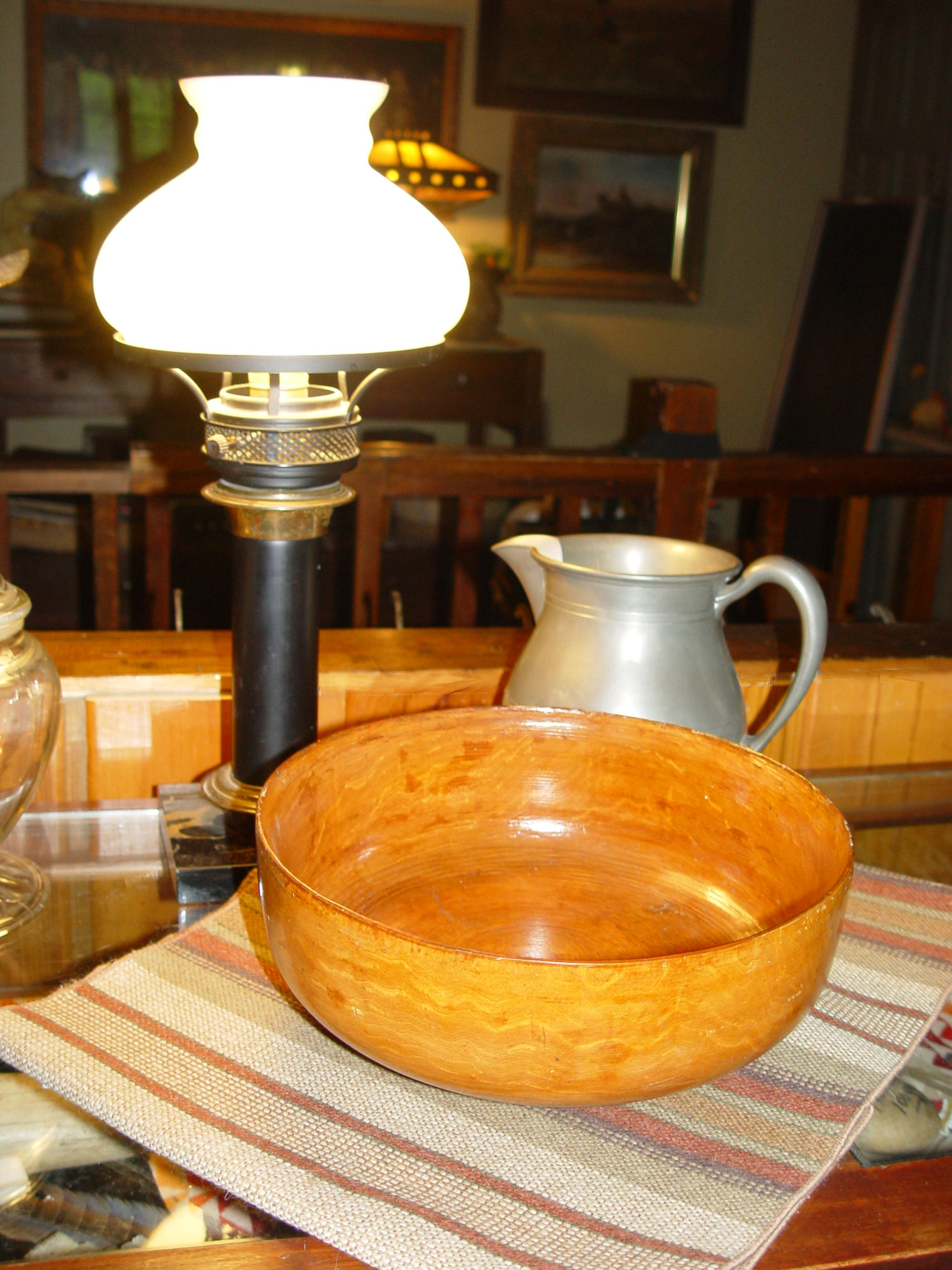 Fine 19th
                        c. Large 10.5" Birch Handturned Wood Bowl