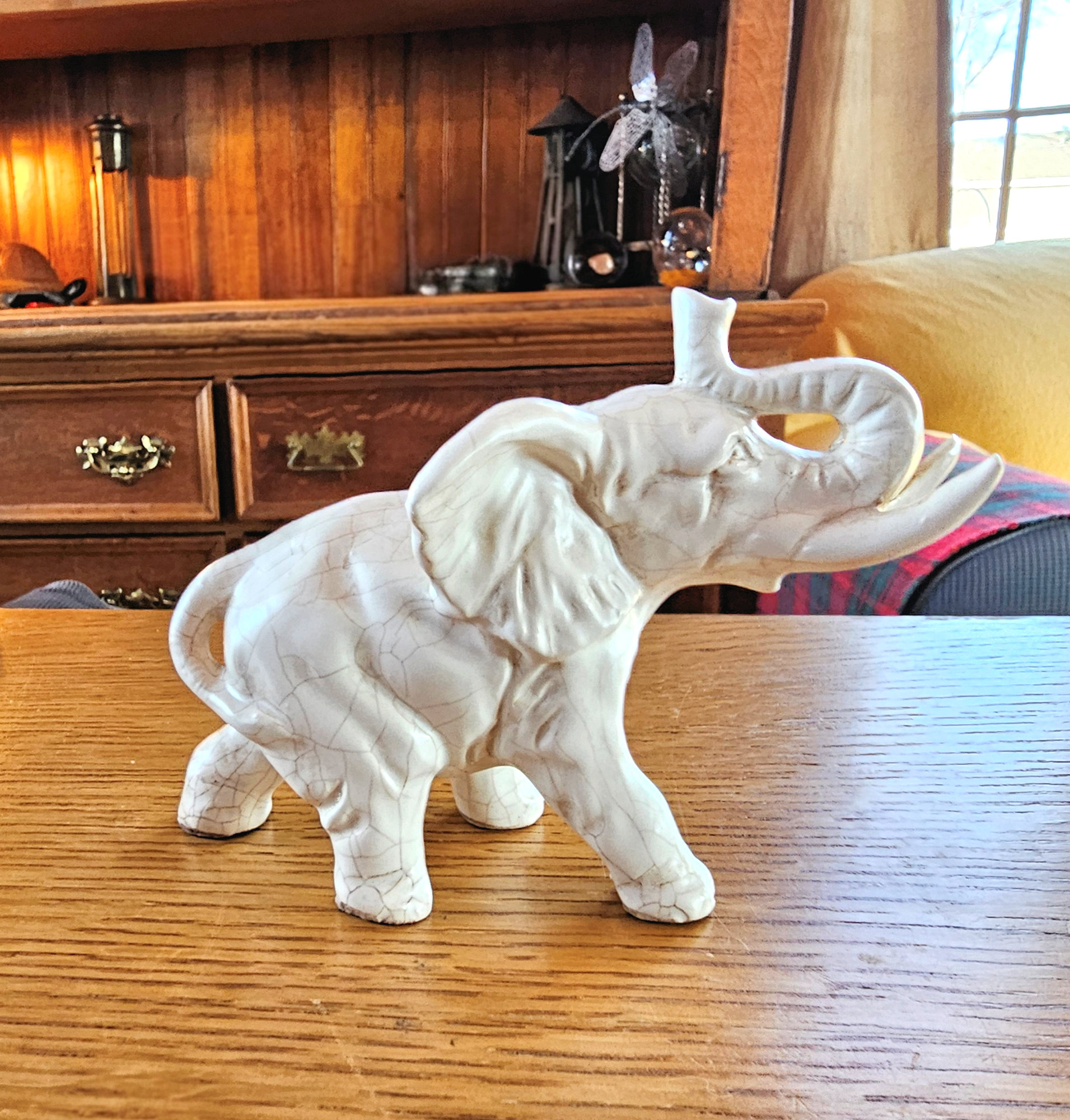 Wonderful White Porcelain
                                        Elephant Figurine � Trunk up