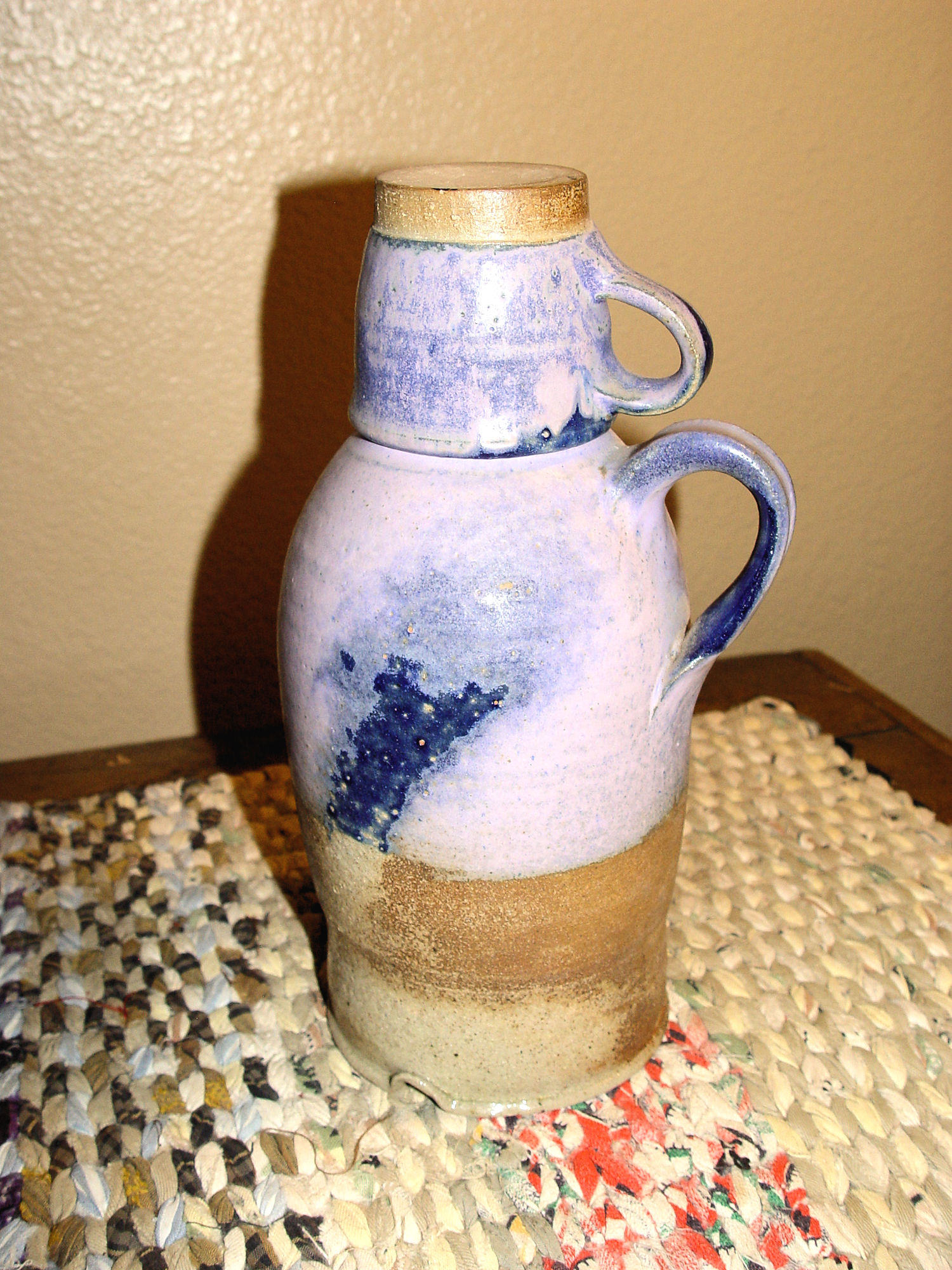 Vintage Artist Signed and
                                        Dated Studio Pottery Jug and Cup
                                        Set