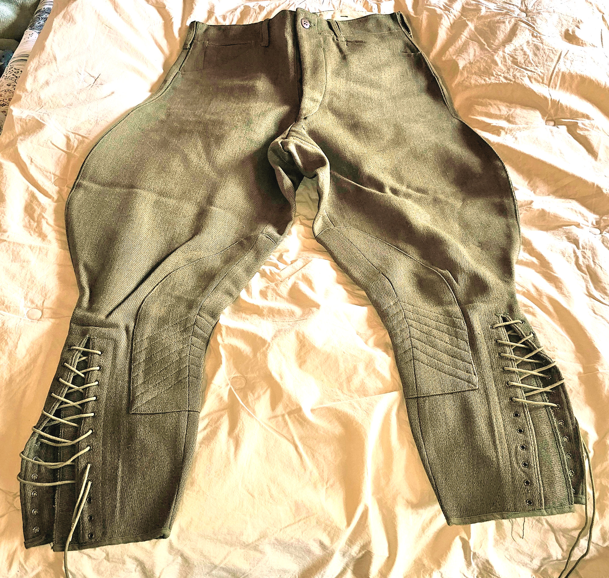 Orig. WWI U.S. Army Green
                                        Wool Military Riding Breeches