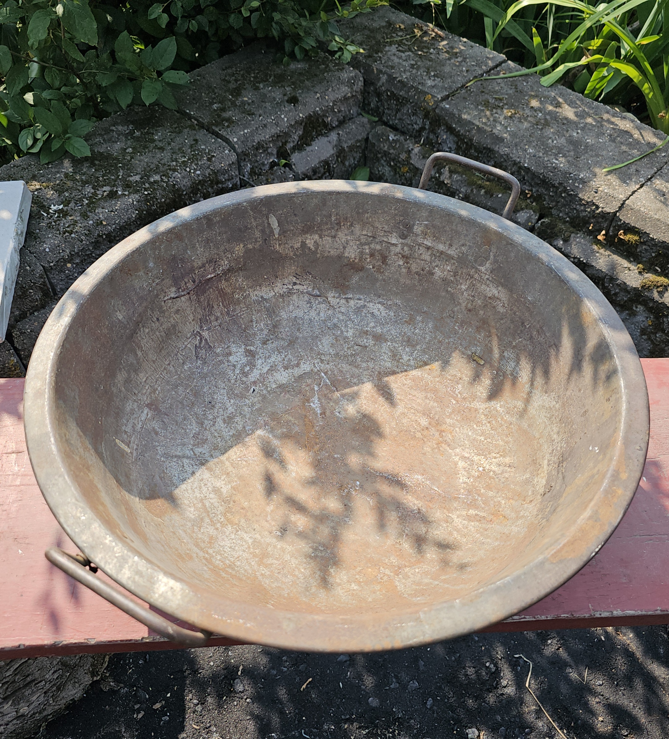 Rustic Logging Camp Kitchenware - Early 19.5"
Steel Double Handled Mixing Bowl