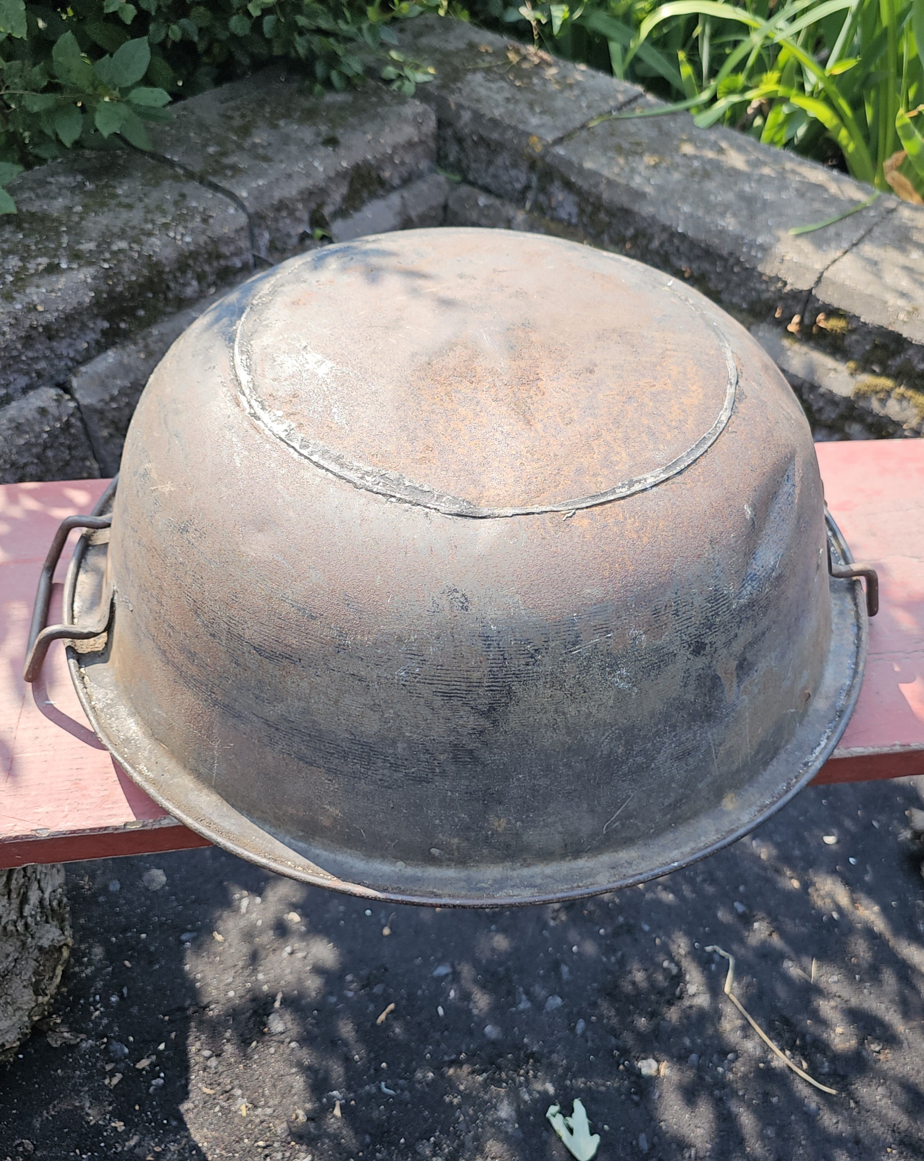 Rustic Logging Camp Kitchenware - Early 19.5"
Steel Double Handled Mixing Bowl