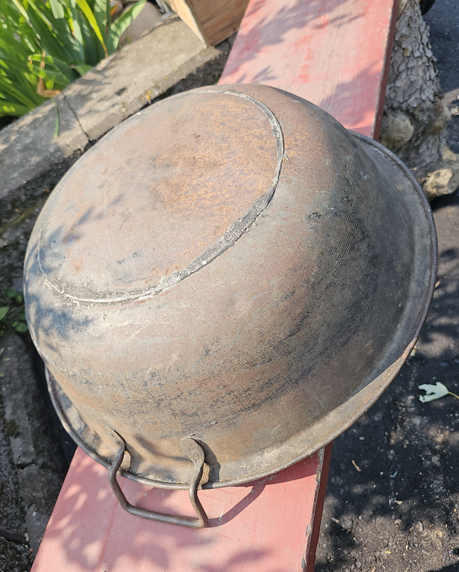 Rustic Logging Camp Kitchenware - Early 19.5"
Steel Double Handled Mixing Bowl