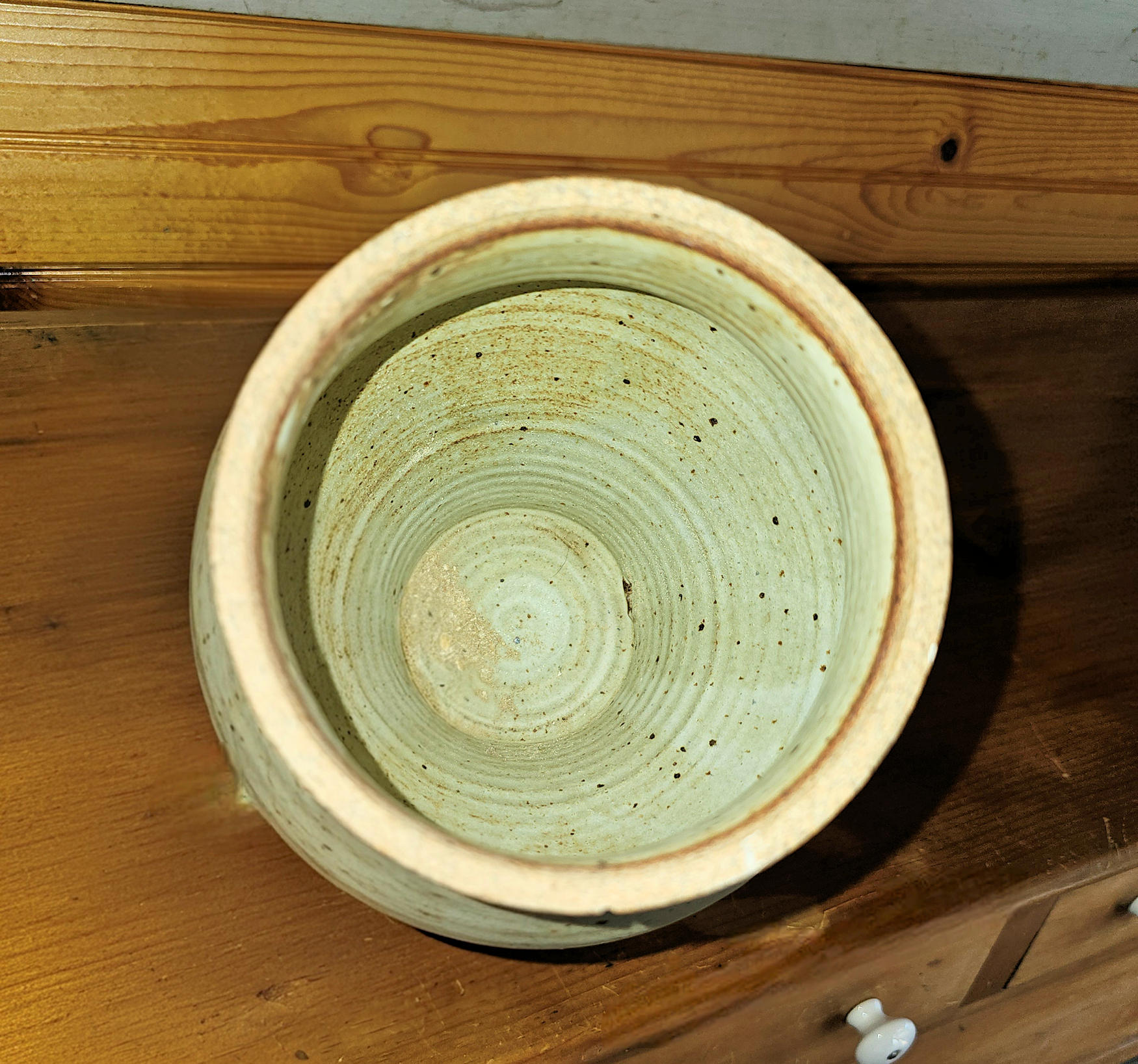 Vintage studio‑crafted stoneware wine or cider
table dispenser