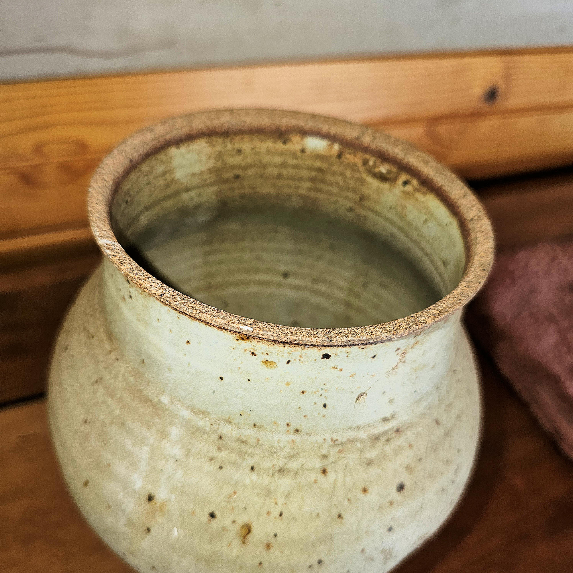 Vintage studio‑crafted stoneware wine or cider
table dispenser