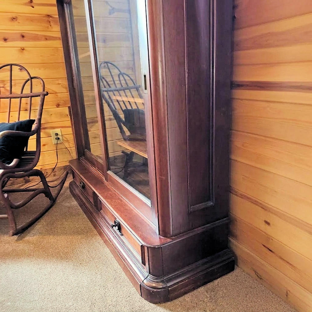 1880s Library or Parlor Walnut Bookcase with
Sliding Glass Doors