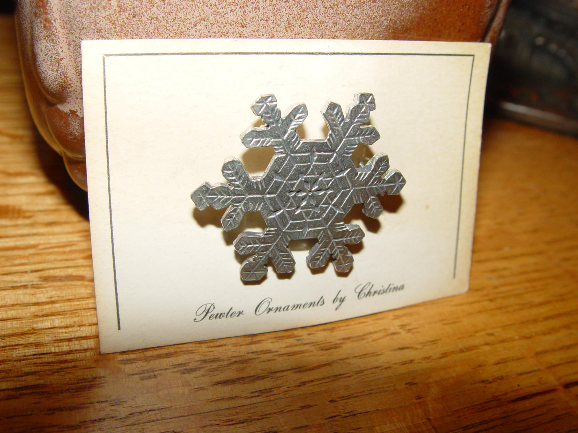 Vintage Pewter Snowflake Ornament by Christina on
Original Display Card