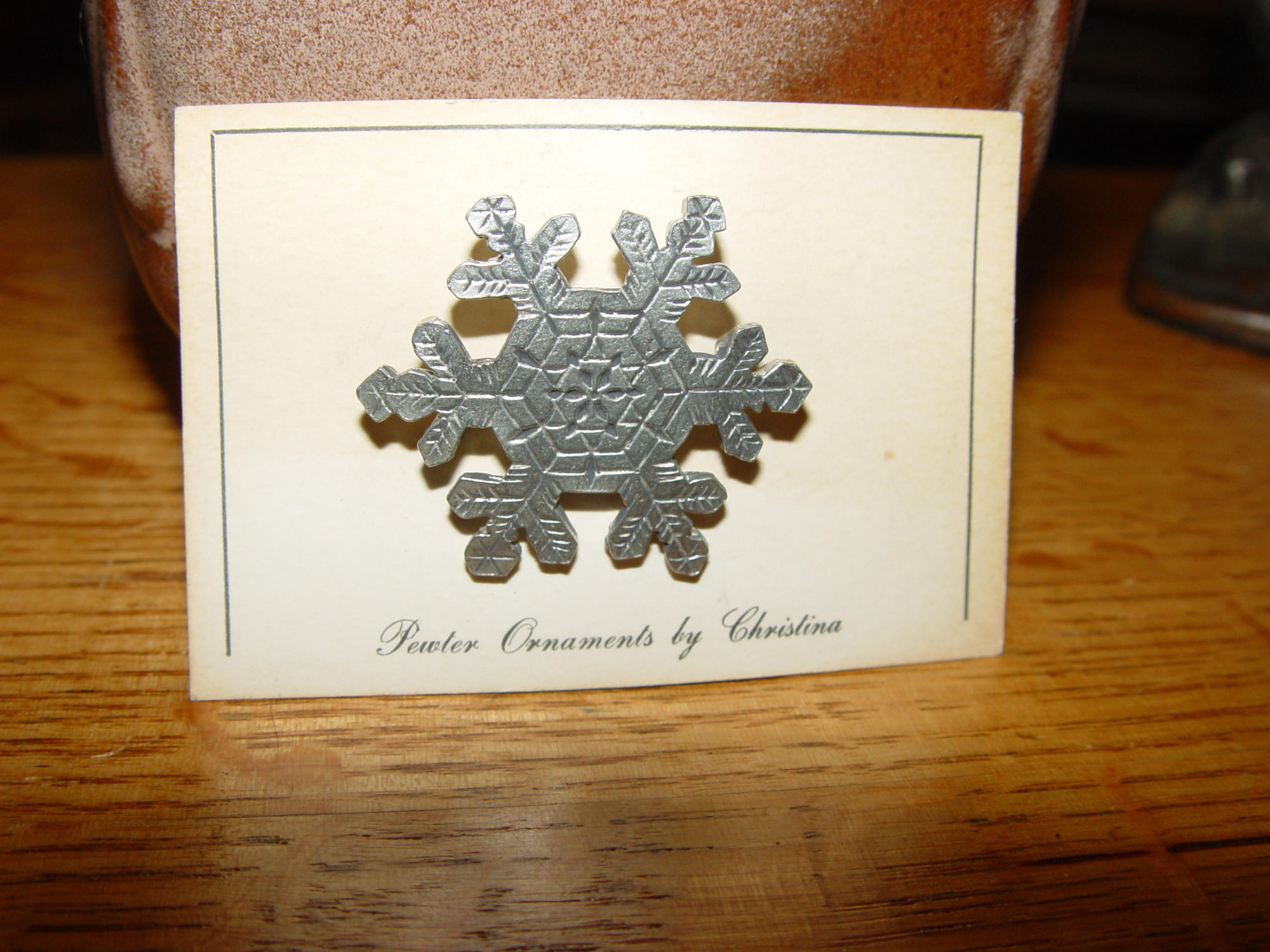 Vintage Pewter Snowflake Ornament by Christina on
Original Display Card