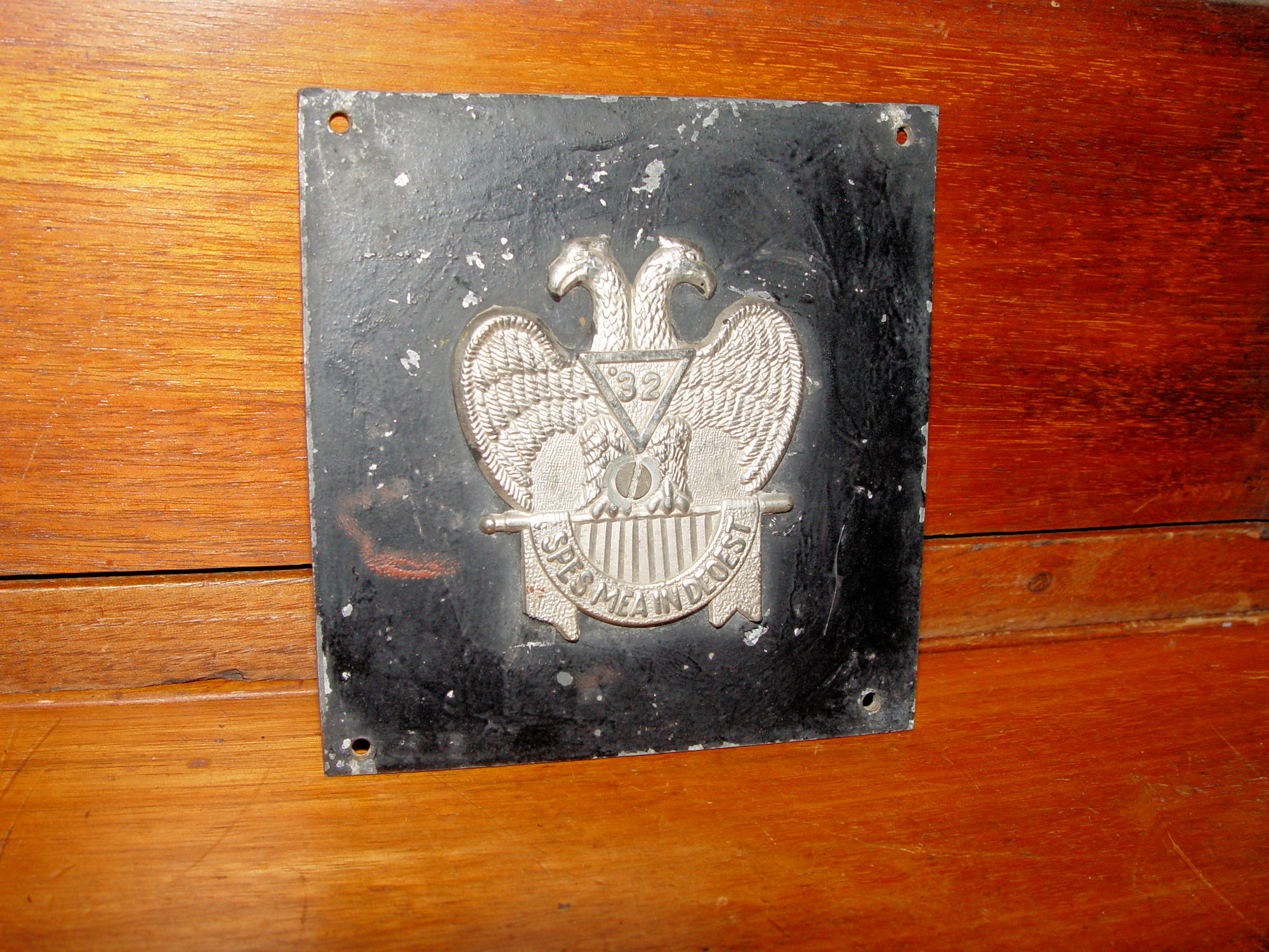 Antique 32nd Degree Scottish Rite Casket Plaque -
Grave Marker