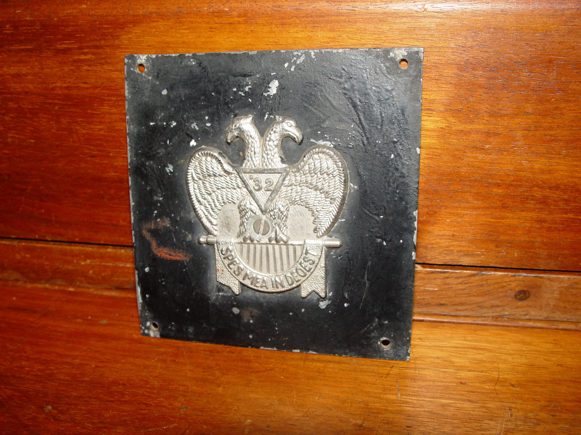 Antique 32nd Degree
                                        Scottish Rite Casket Plaque -
                                        Grave Marker