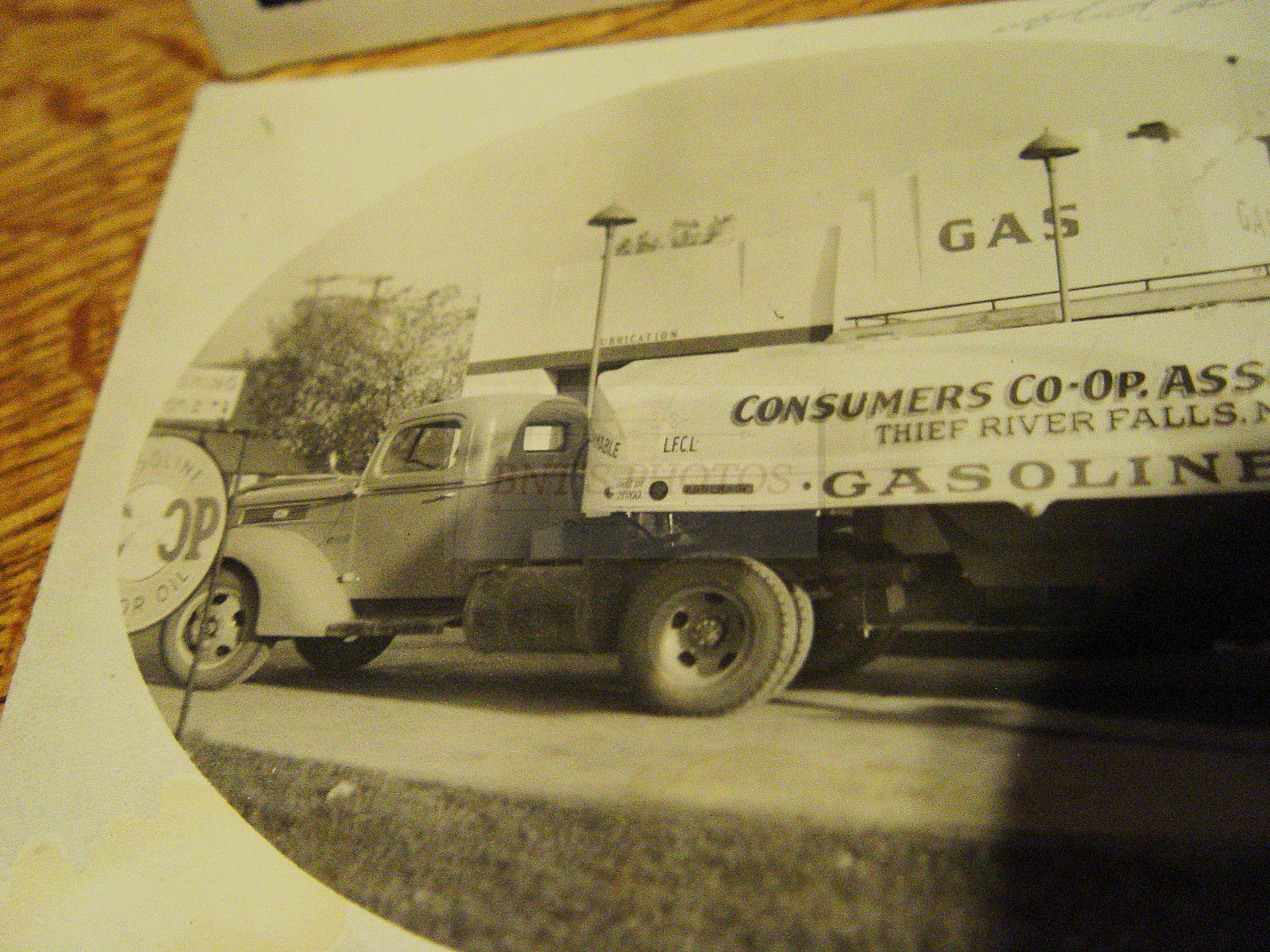 1930s Gas Station, Tanker Truck CO-OP, Land o Lakes
                (3 Photos) Thief River Falls, MN