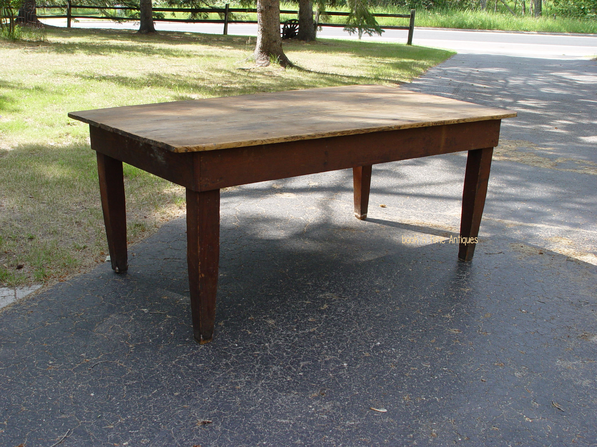 Red Pine Primitive
                                        Farmhouse Table | Rustic Harvest
                                        Table w/ Scrubbed top and
                                        Tapered Legs