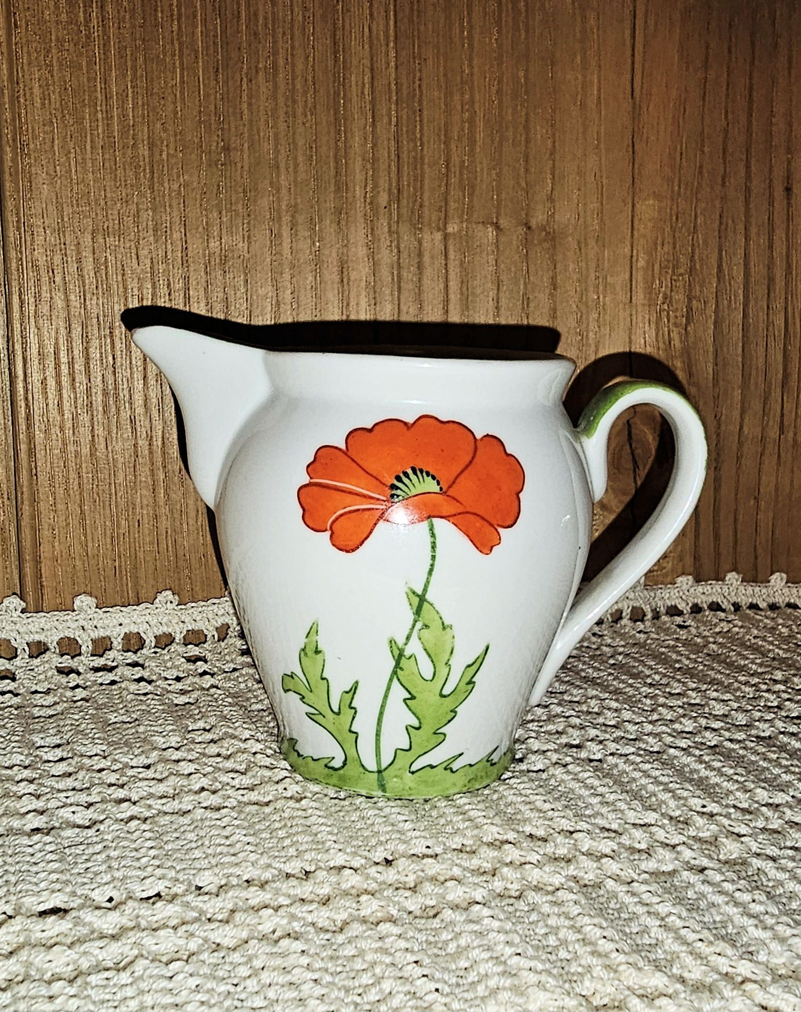 Beautiful
                                        Porcelain Poppy Motif Creamer,
                                        Germany
