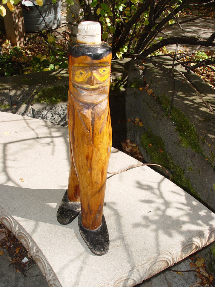 Native American Folk Art Diamond Willow Figural
                  Lamp