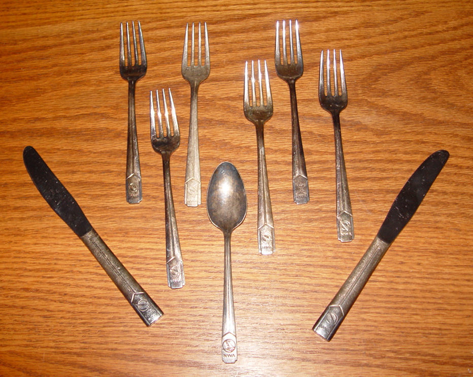NWA
                        Northwest Airlines International Silver Co.
                        Flatware (Lot of 9)