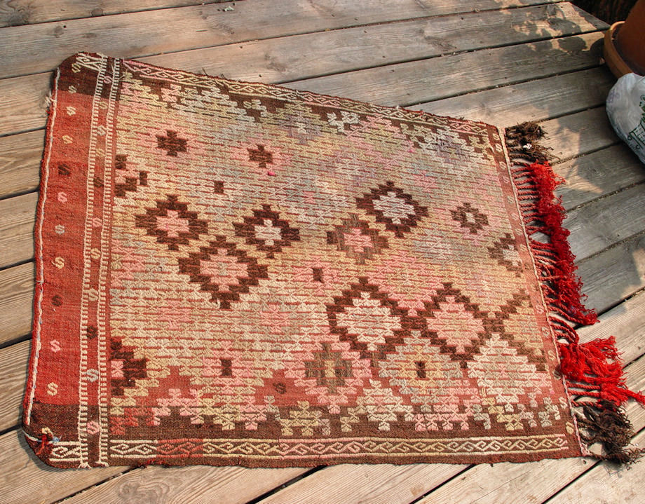Persian or Tribal Wool Dyed
                                        Fringed area rug