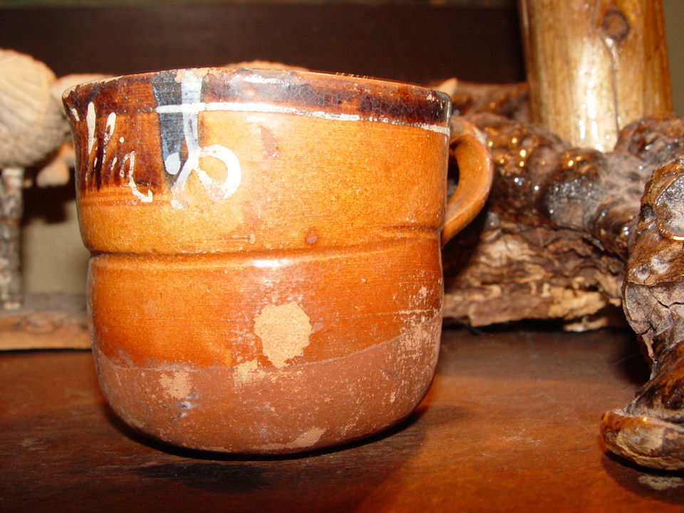 Vintage Mexican Redware Pottery Tlaquepaque Mug,
                Cup